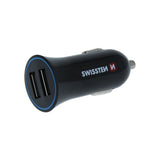 SWISSTEN CAR CHARGER 2,4A POWER WITH 2x USB + CABLE USB-C - SamoTech
