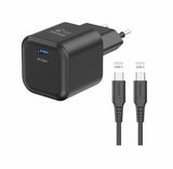 SWISSTEN CHARGER GaN 1x USB-C 35W POWER DELIVERY WHITE + DATA CABLE USB-C/USB-C 1,2 M BLACK