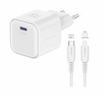 SWISSTEN CHARGER GaN 1x USB-C 35W POWER DELIVERY WHITE + DATA CABLE USB-C/LIGHTNING 1,2M WHITE