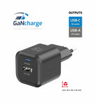 SWISSTEN CHARGER GaN 1x USB-C 35W PD + 1x USB-A 27W QC BLACK