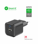 SWISSTEN CHARGER 12W 1x USB-C + 1x USB-A BLACK