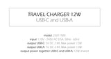 SWISSTEN CHARGER 12W 1x USB-C + 1x USB-A BLACK