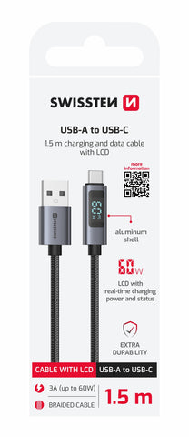 SWISSTEN LCD CABLE USB-A / USB-C 1,5 M