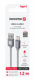 DATA CABLE SWISSTEN TEXTILE USB / USB-C 1.2 M GREY