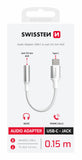 AUDIO ADAPTER SWISSTEN TEXTILE USB-C (male) / 3,5mm AUX 0,15 M WHITE
