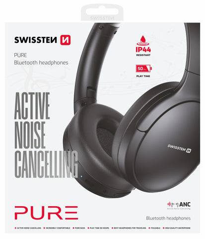 BLUETOOTH ANC EARPHONES SWISSTEN PURE BLACK