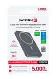 SWISSTEN POWER BANK FUSION 5000 mAh WITH APPLE WATCH CHARGER (MagSafe compatible) SILVER