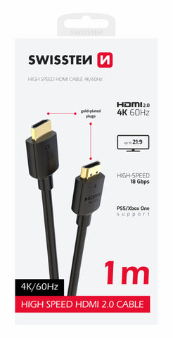 SWISSTEN CABLE HDMI TO HDMI 4K 60Hz 1.0 M PVC