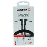 DATA CABLE SWISSTEN ARCADE USB-C / USB-C 1.2 M BLACK