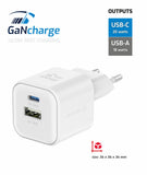 SWISSTEN CHARGER GaN 1x USB-C 20W PD AND 1x USB-A 18W QC WHITE