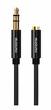 AUDIO CABLE SWISSTEN TEXTILE 3,5 mm JACK (male) - 3,5 mm JACK (female) 1,5 M BLACK