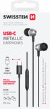 USB-C EARPHONES SWISSTEN METALLIC BLACK