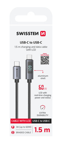 SWISSTEN LCD CABLE USB-C / USB-C 1,5 M