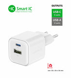 SWISSTEN  CHARGER 12W 1x USB-C + 1x USB-A WHITE