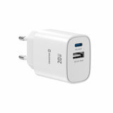 SWISSTEN TRAVEL CHARGER EDGE GaN 1x USB-C PD 20W + 1x USB-A 18W QC WHITE