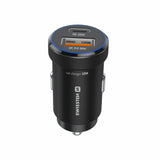 SWISSTEN CAR ADAPTER, USB-C PD + USB-A, 20W BLACK