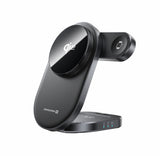 SWISSTEN FOLDABLE WIRELESS Qi2 CHARGER MagBase 3in1 BLACK (MagSafe compatible)