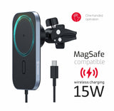 SWISSTEN MAGNETIC CAR HOLDER WITH WIRELESS CHARGER 15W (MagSafe compatible)