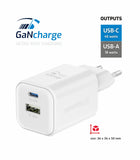 SWISSTEN  CHARGER GaN 1x USB-C 45W PD + 1x USB-A 18W QC WHITE