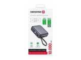 SWISSTEN POWER BANK SPACE 10000 mAh WITH BUILT-IN CABLES USB-C AND LIGHTNING SLIVER - SamoTech
