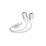 CHARGING AUDIO ADAPTER SWISSTEN TEXTILE USB-C (male) / USB-C (female) and 3,5mm AUX 0.12 M WHITE