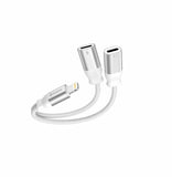 CHARGING AUDIO ADAPTER SWISSTEN TEXTILE LIGHTNING (male) / 2x LIGHTNING (female) 0.12 M WHITE