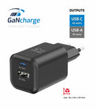 SWISSTEN  CHARGER GaN 1x USB-C 45W PD + 1x USB-A 18W QC BLACK