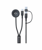 SWISSTEN WIRELESS CHARGING CABLE 2in1 FOR SAMSUNG GALAXY WATCH AND USB-C, USB-C (USB-A) 1.2 M BLACK