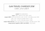 SWISSTEN CHARGER GaN 1x USB-C 20W PD AND 1x USB-A 18W QC WHITE