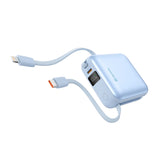 SWISSTEN POWER BANK SPACE 10000 mAh WITH BUILT-IN CABLES USB-C AND LIGHTNING Blue