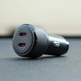 SWISSTEN CAR ADAPTER 2x USB-C PD, 50W BLACK