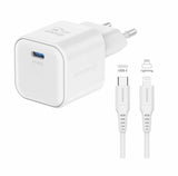 SWISSTEN  CHARGER GaN 1x USB-C 20W POWER DELIVERY WHITE + DATA CABLE USB-C/LIGHTNING 1,2M WHITE