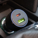 SWISSTEN CAR ADAPTER USB-C PD + USB-A, 63W BLACK