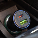 SWISSTEN CAR ADAPTER USB-C PD + USB-A, 38W BLACK