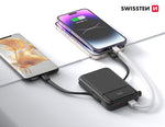 SWISSTEN POWER BANK 10000 mAh 20W (MagSafe compatible) WITH BUILT-IN CABLES USB-C AND LIGHTNING