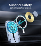 SWISSTEN MAGNETIC CAR HOLDER WITH WIRELESS CHARGER 15W (MagSafe compatible)