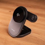 SWISSTEN FOLDABLE WIRELESS Qi2 CHARGER MagBase 3in1 BLACK (MagSafe compatible)