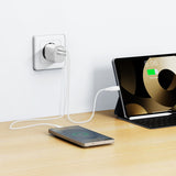 SWISSTEN TRAVEL CHARGER EDGE GaN 1x USB-C PD 20W + 1x USB-A 18W QC WHITE