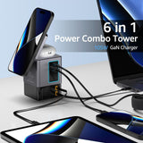 105W 6 in 1 GaN Super Fast Charging Wireless Magnetic Charger for iPhone, Apple Watch, AirPods, Laptop and other mobile phones With 2 Cable Type C and 2 USB ports. - SamoTech