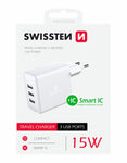 SWISSTEN TRAVEL CHARGER WITH 3x USB 3A 15W WHITE