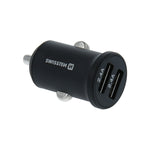 SWISSTEN FAST CAR CHARGER WITH 2x USB 4,8A METAL BLACK 24W - SamoTech