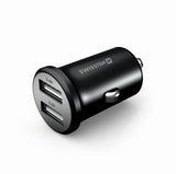 SWISSTEN FAST CAR CHARGER WITH 2x USB 4,8A METAL BLACK 24W - SamoTech