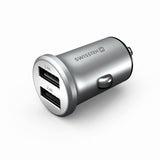 SWISSTEN FAST CAR CHARGER WITH 2x USB 4,8A METAL SILVER 24W - SamoTech