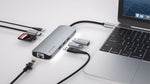 SWISSTEN USB-C HUB 8-IN-1 (USB-C PD, HDMI 4K, LAN RJ45, 3x USB 3.0, SD, MICRO SD) ALUMINIUM - SamoTech