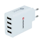 SWISSTEN TRAVEL CHARGER SMART IC WITH 4x USB 5A POWER WHITE - SamoTech