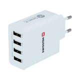 SWISSTEN TRAVEL CHARGER SMART IC WITH 4x USB 5A POWER WHITE - SamoTech