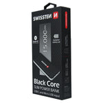 SWISSTEN BLACK CORE SLIM POWER BANK 15000 mAh USB-C INPUT - SamoTech