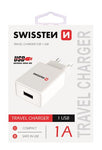 SWISSTEN TRAVEL CHARGER WITH 1x USB 1A POWER WHITE - SamoTech