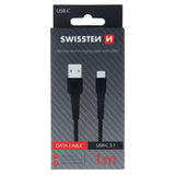 DATA CABLE SWISSTEN USB / USB-C 1,0 M BLACK - SamoTech