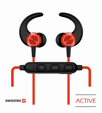 SWISSTEN BLUETOOTH EARPHONES ACTIVE RED - SamoTech